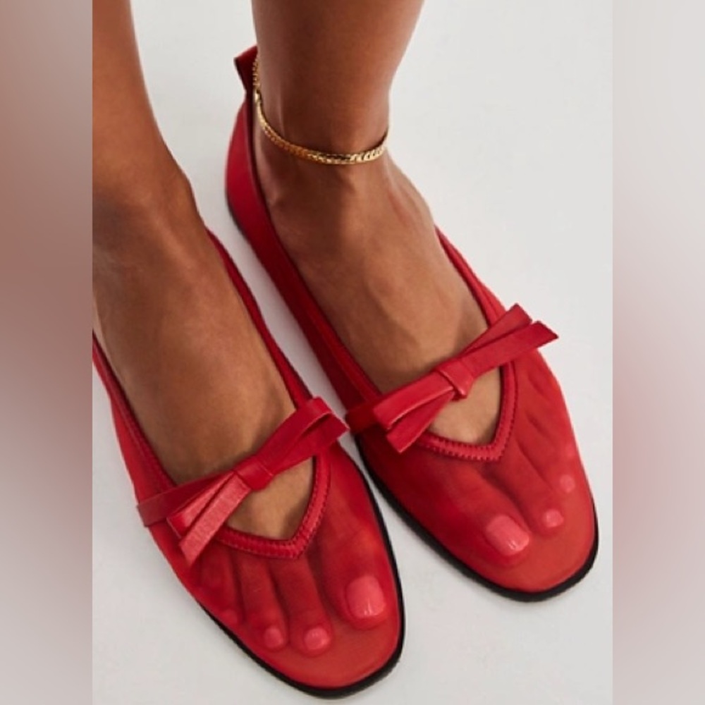 Free People Red Bow Flats